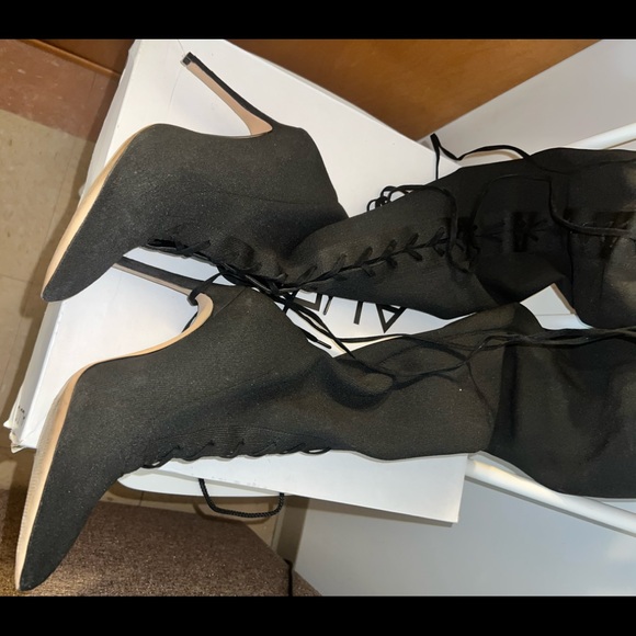 Kianiel-98 Aldo spiked heel over the knee laced up boots - Picture 7 of 13